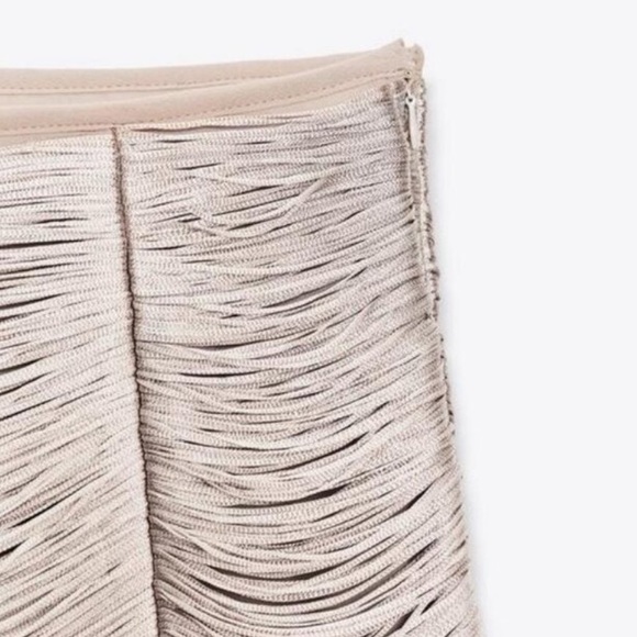 ZARA FRINGED MINI SKIRT - Picture 13 of 16